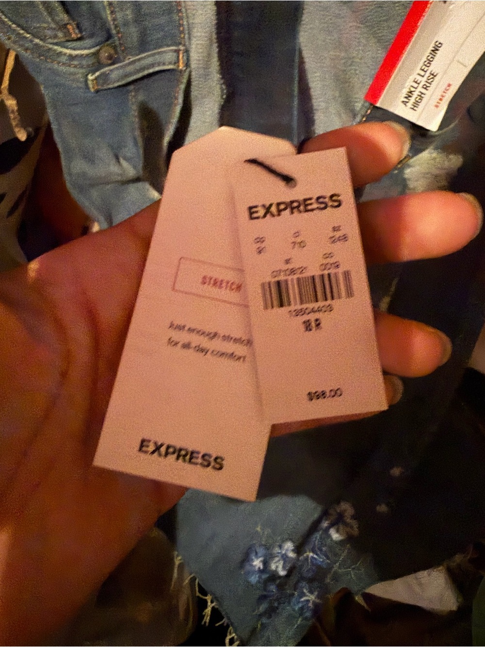 Express Women's floral Light Blue ripped Jeans